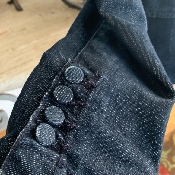 KENSIE Denim Blazer Single Button Notch Collar - Picture 5 of 11